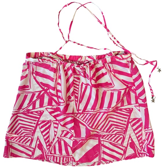 Lilly‎ Pulitzer Capri Pink Yacht Lei Lei Top Sailboat Halter Top Beach Resort S - Picture 2 of 6